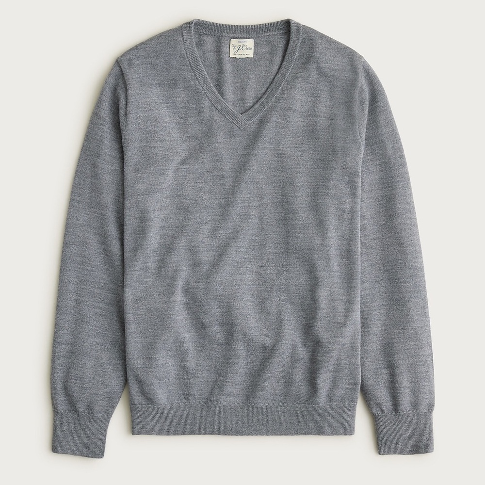 J. Crew Merino wool V-neck sweater in Heather Metal‎ Size S NWT $118 AD337
